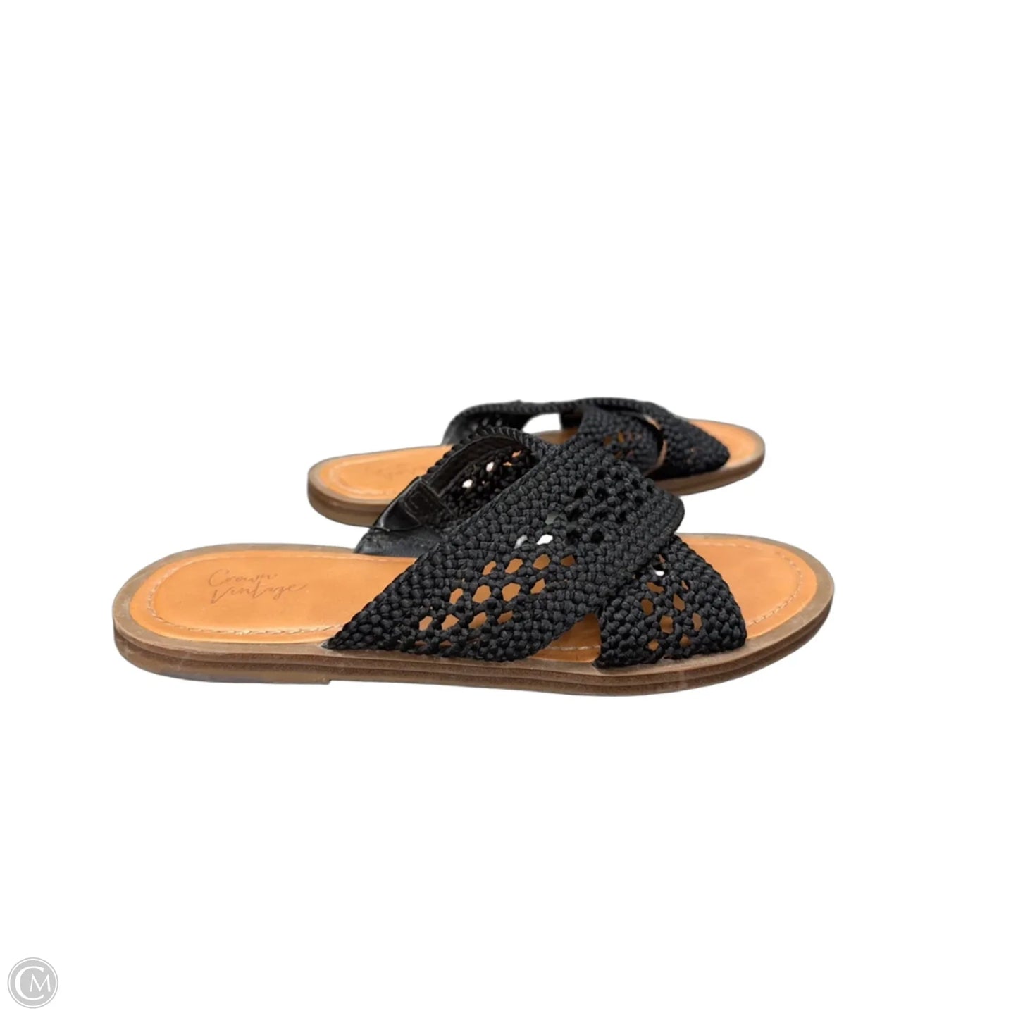 Sandals Flats By Crown Vintage In Black & Brown, Size: 10