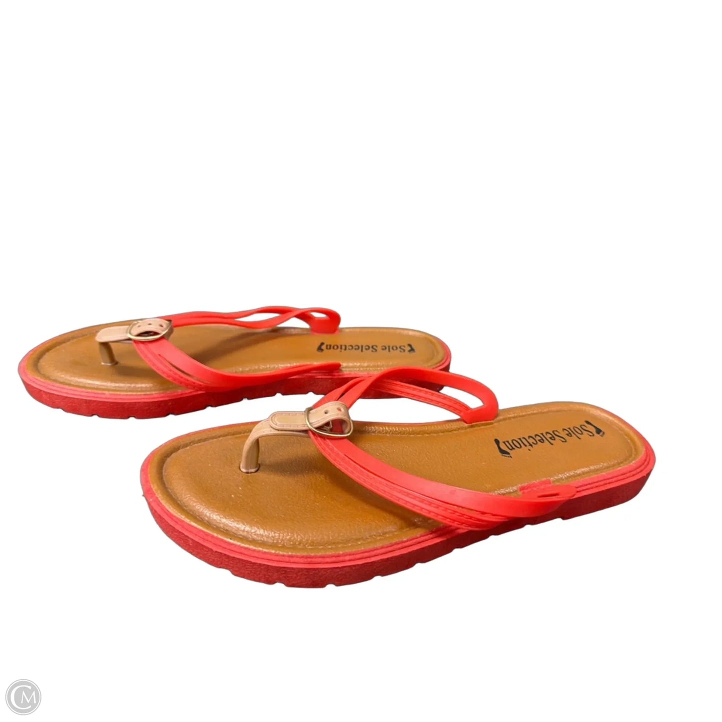 Sandals Flip Flops By Sole Society In Brown & Orange, Size: 7