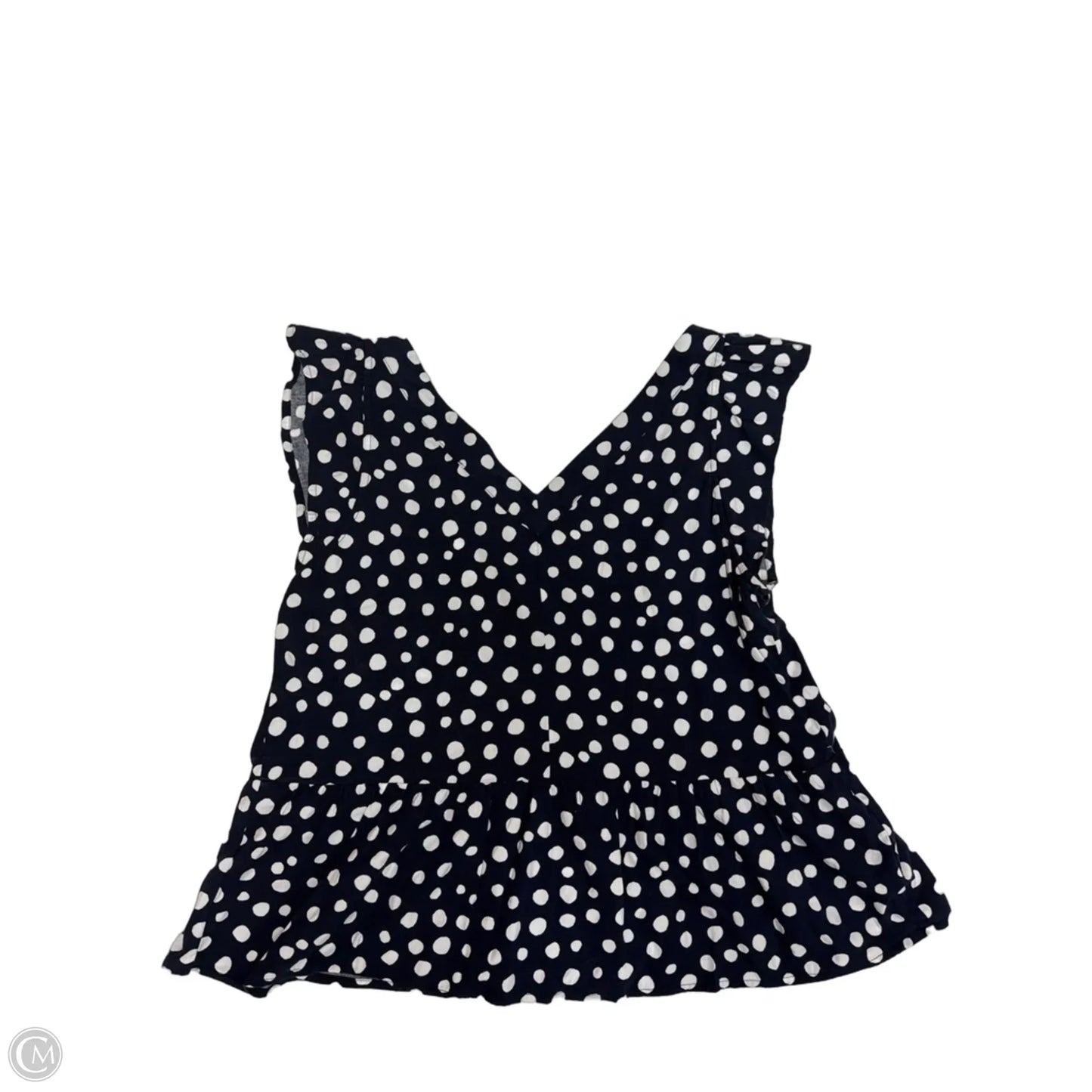 Top Short Sleeve By Loft In Polkadot Pattern, Size: L
