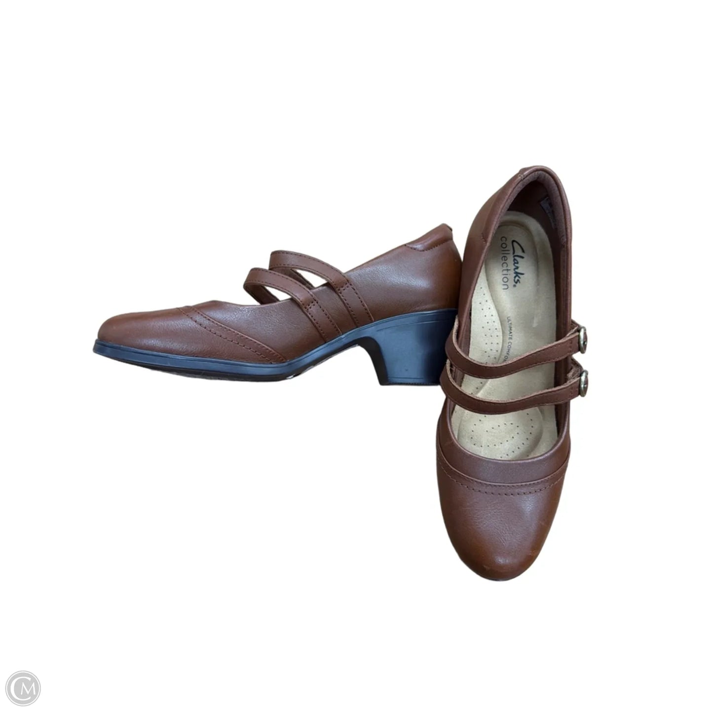 Shoes Heels Block By Clarks In Brown, Size: 9