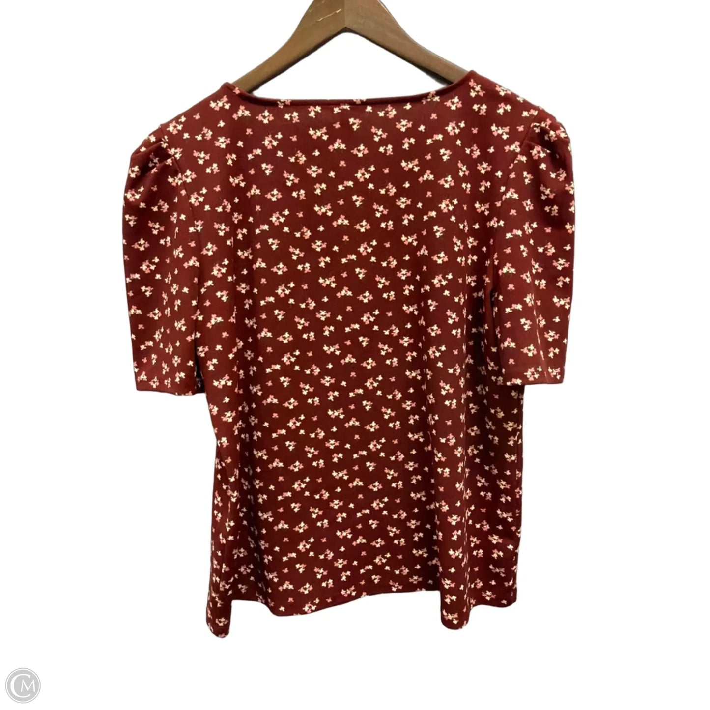 Top Short Sleeve By Ann Taylor In Floral Print, Size: Xl