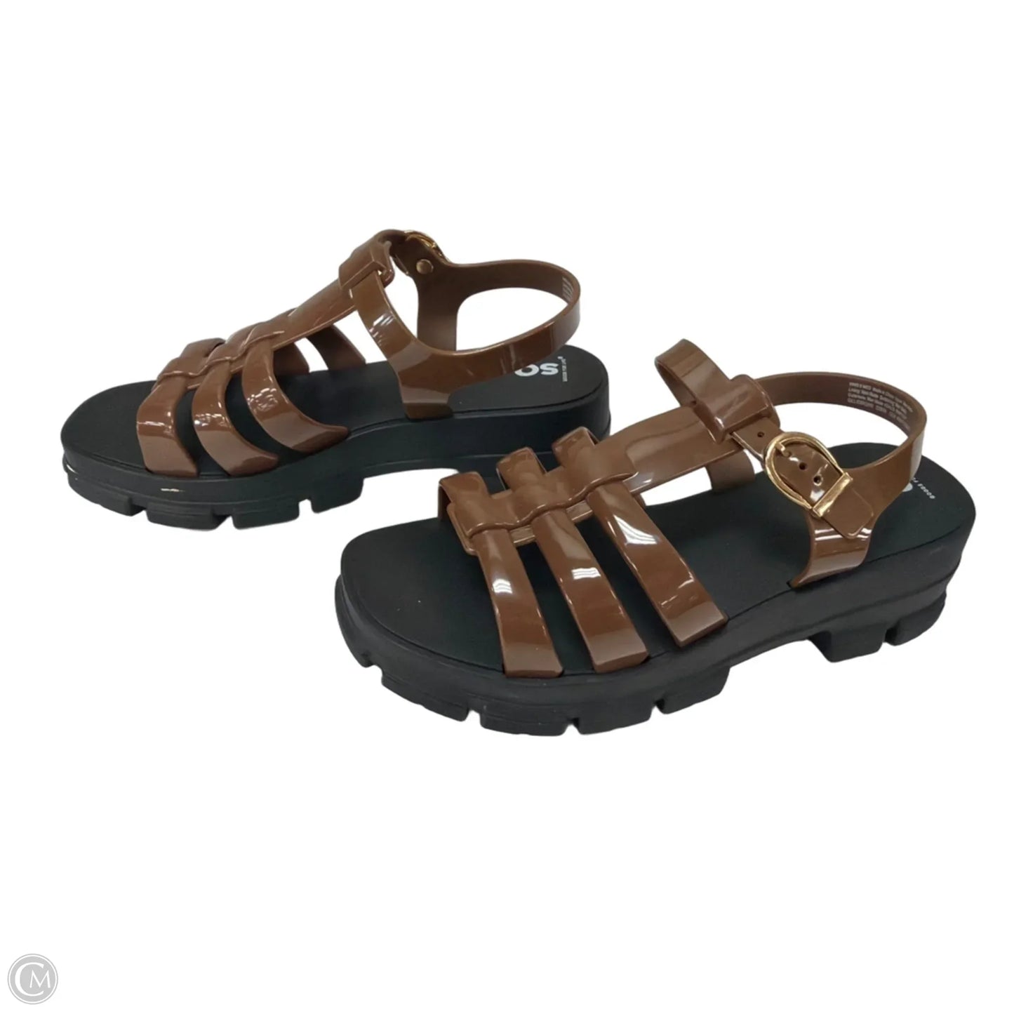 Sandals Flats By So In Brown, Size: 9