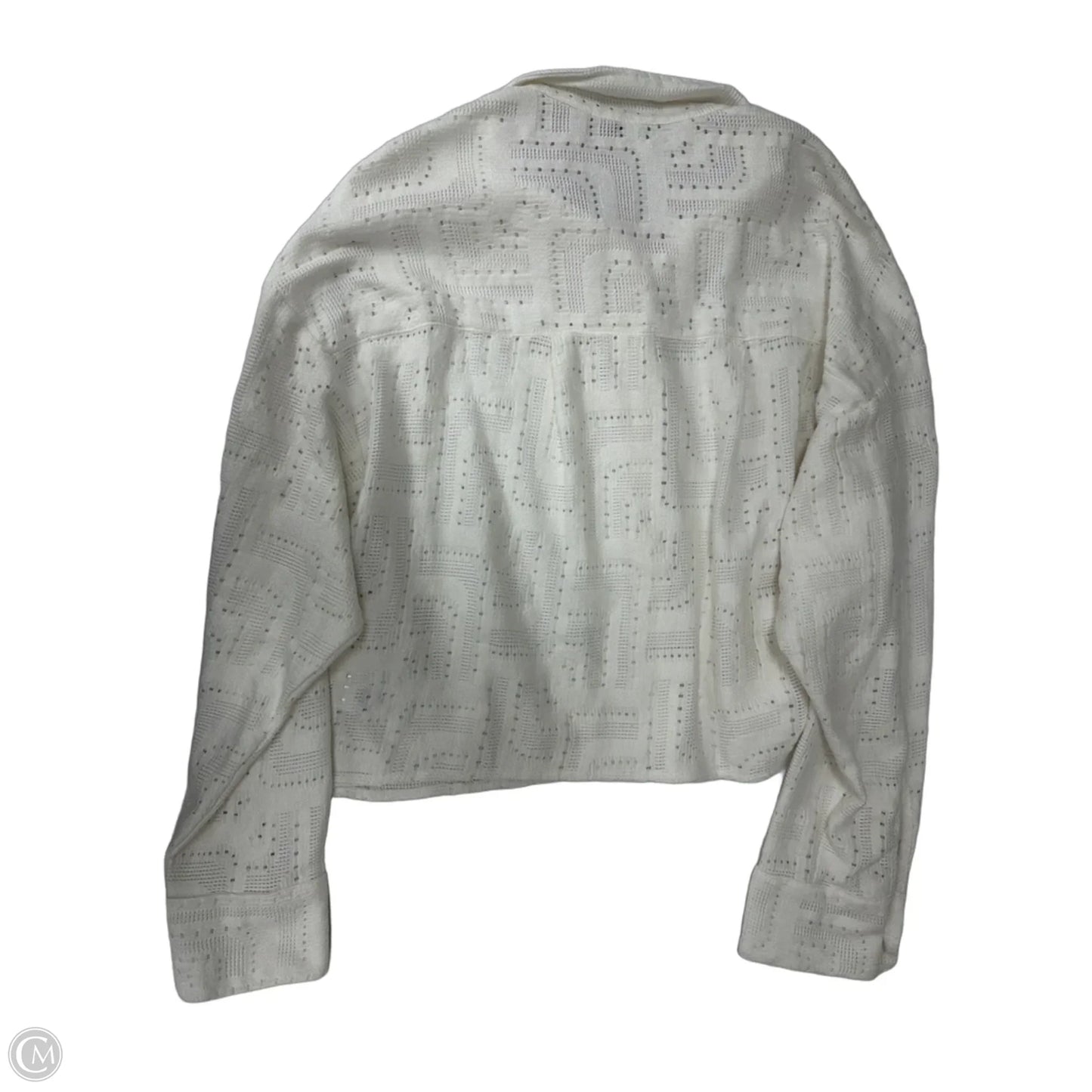 Top Long Sleeve By Express In White, Size: L