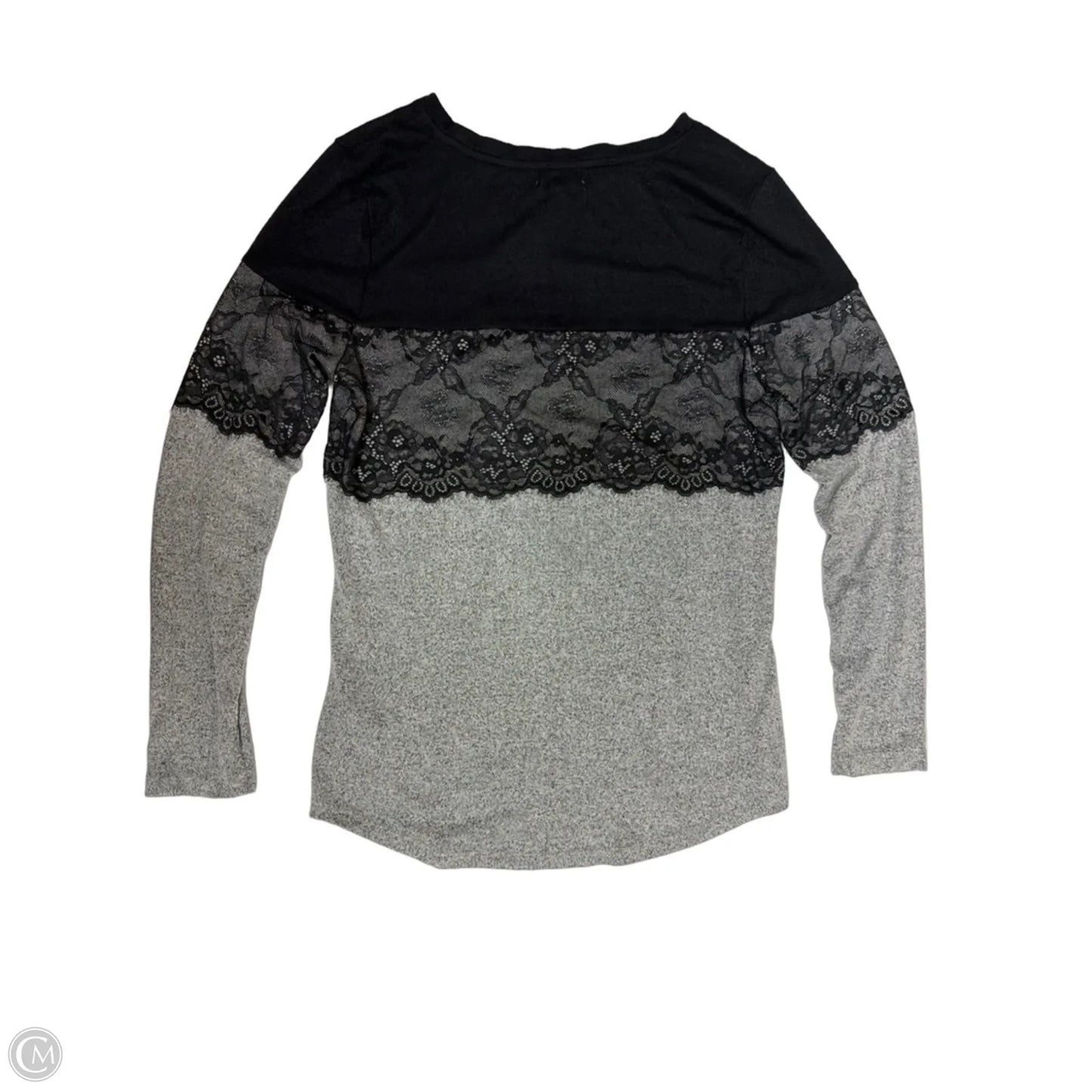 Top Long Sleeve By Maurices In Black & Grey, Size: M