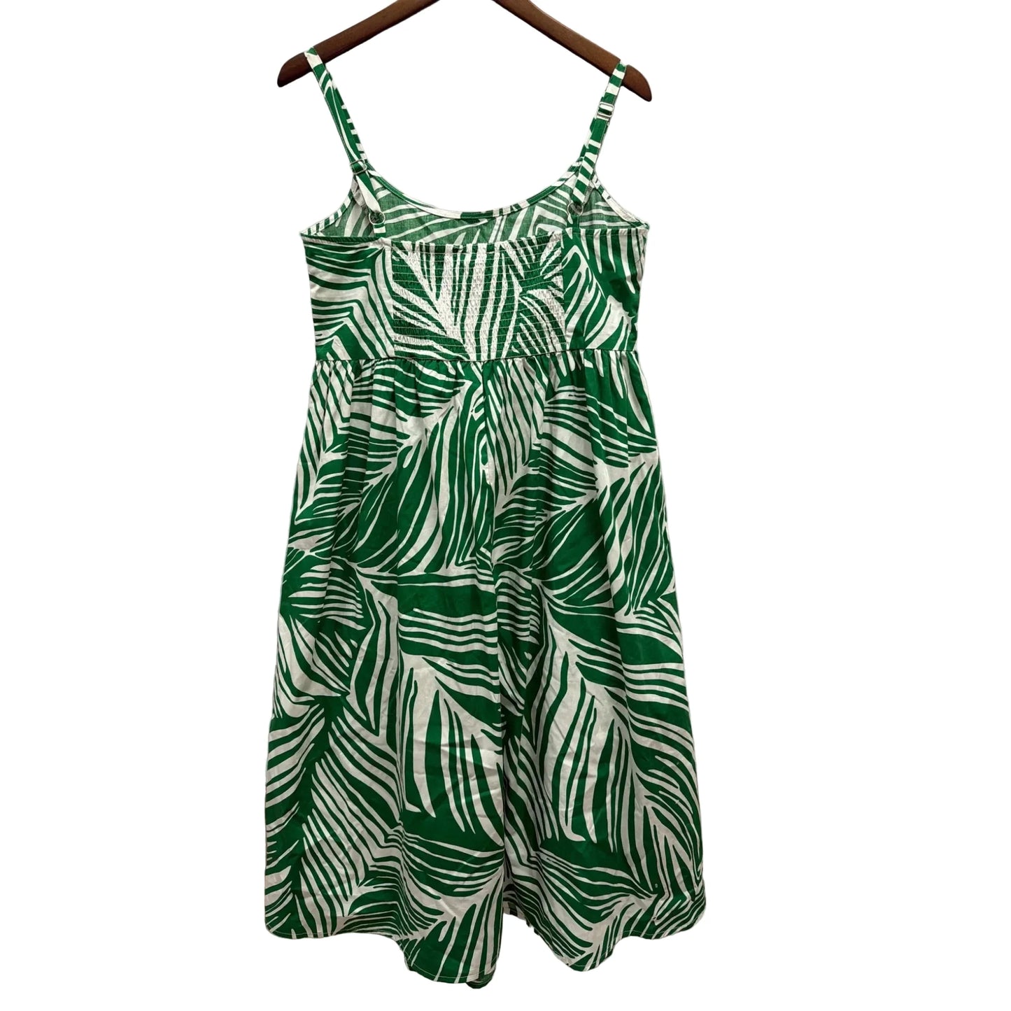 Dress Casual Midi By Clothes Mentor In Green & White, Size: M