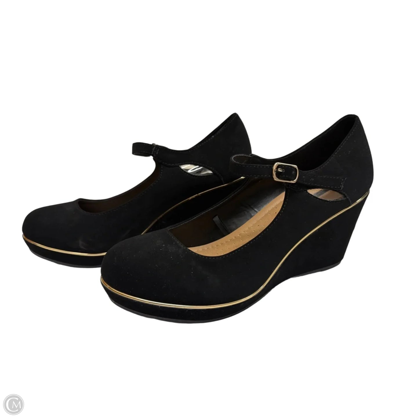Shoes Heels Wedge By Clothes Mentor In Black, Size: 8