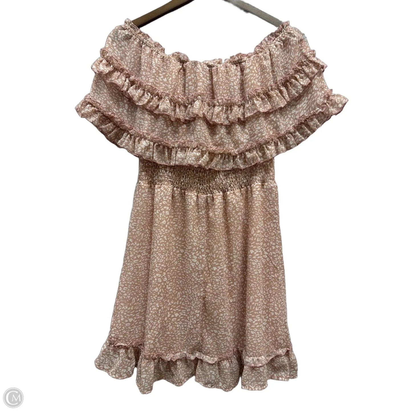 Dress Casual Short By Clothes Mentor In Pink & White, Size: S