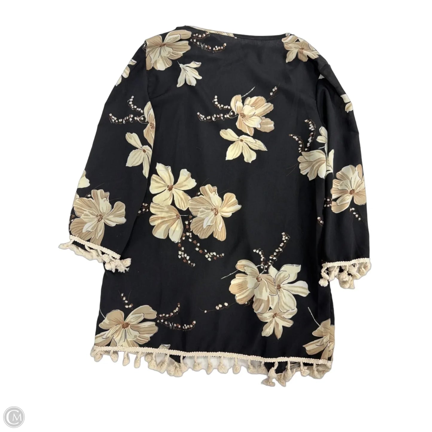 Kimono By Romwe In Black & Cream, Size: M