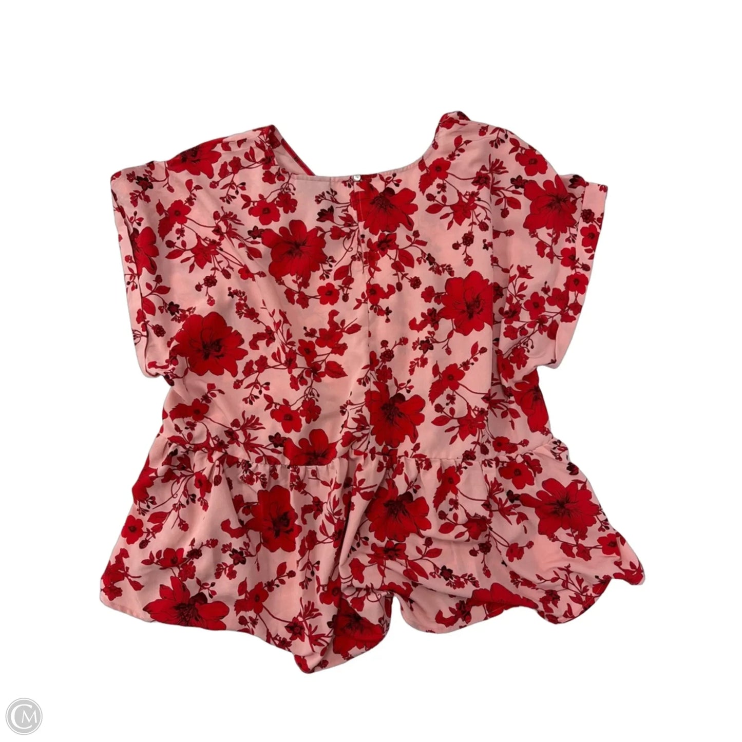 Top Short Sleeve By Bobeau In Pink & Red, Size: 3x