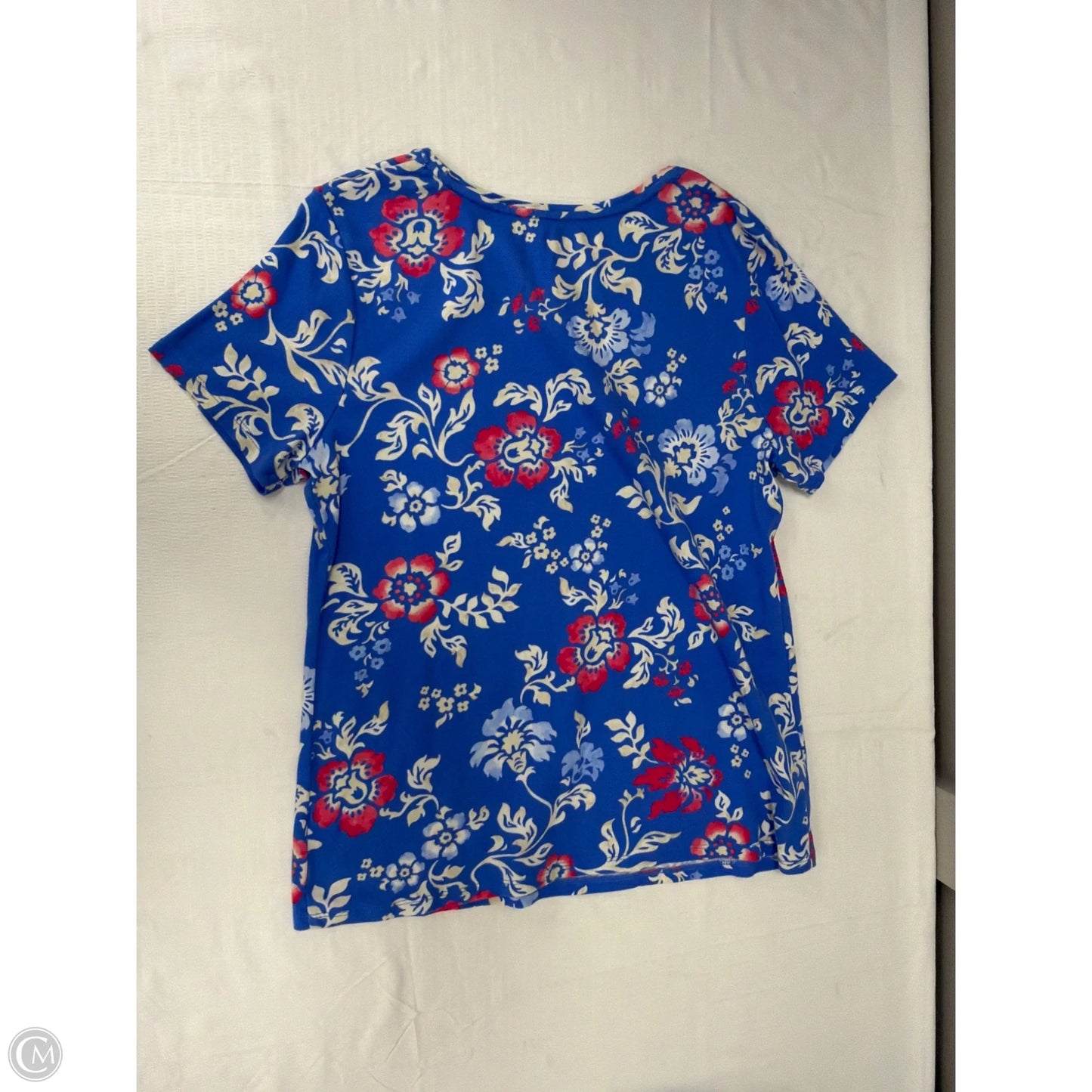 Top Short Sleeve By Croft And Barrow In Floral Print, Size: Mp