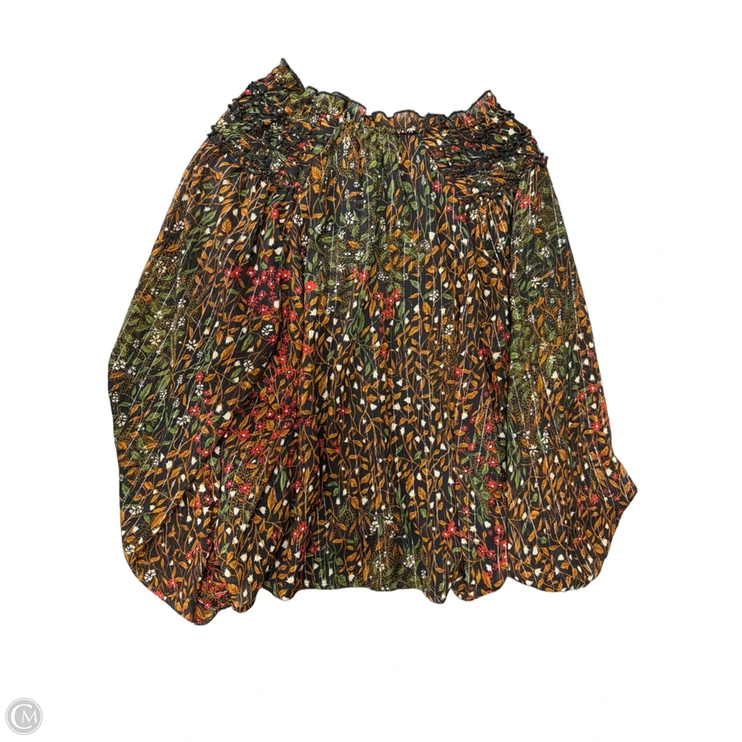 Top Long Sleeve By Maurices In Floral Print, Size: 1x