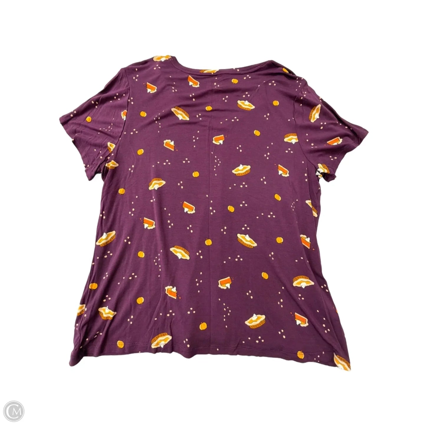 Top Short Sleeve By Celebrate Together In Purple, Size: 1x