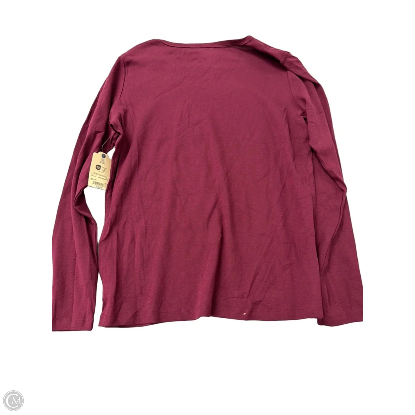 Top Long Sleeve By St Johns Bay In Maroon, Size: L