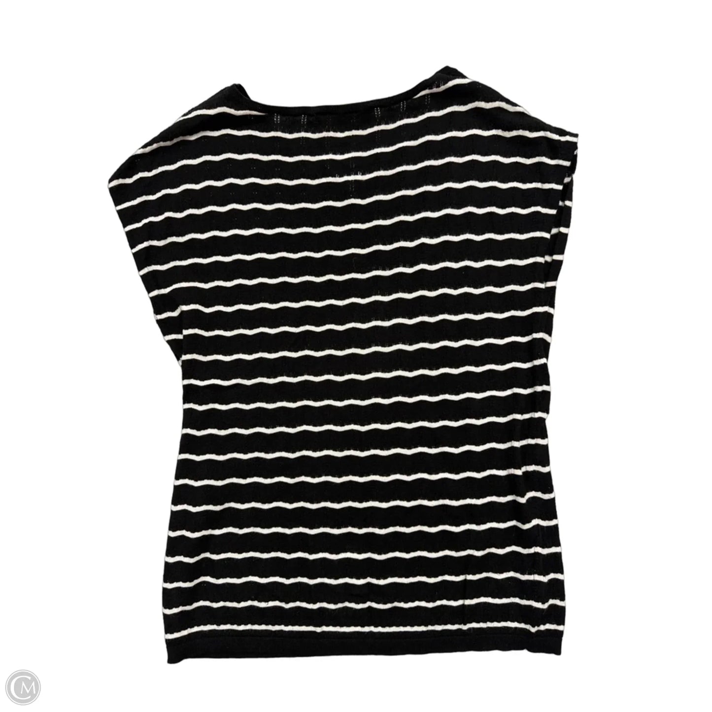 Top Short Sleeve By Loft In Black & White, Size: M