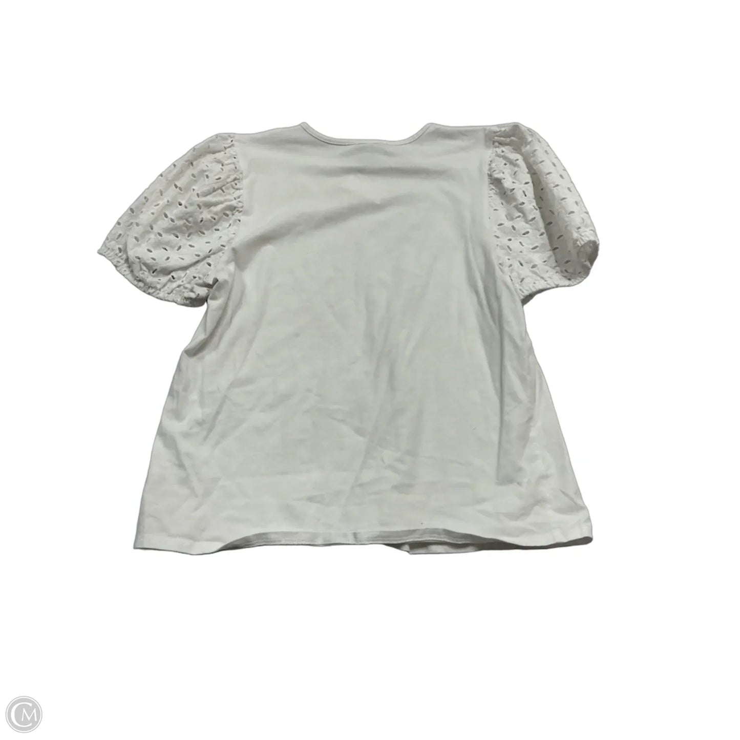Top Short Sleeve By Express In White, Size: L