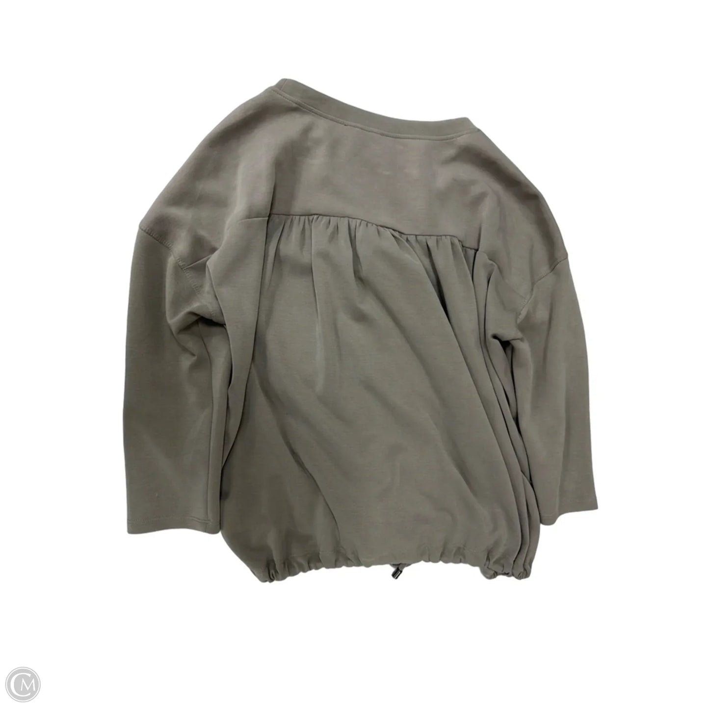 Top 3/4 Sleeve By Cable And Gauge In Grey, Size: L