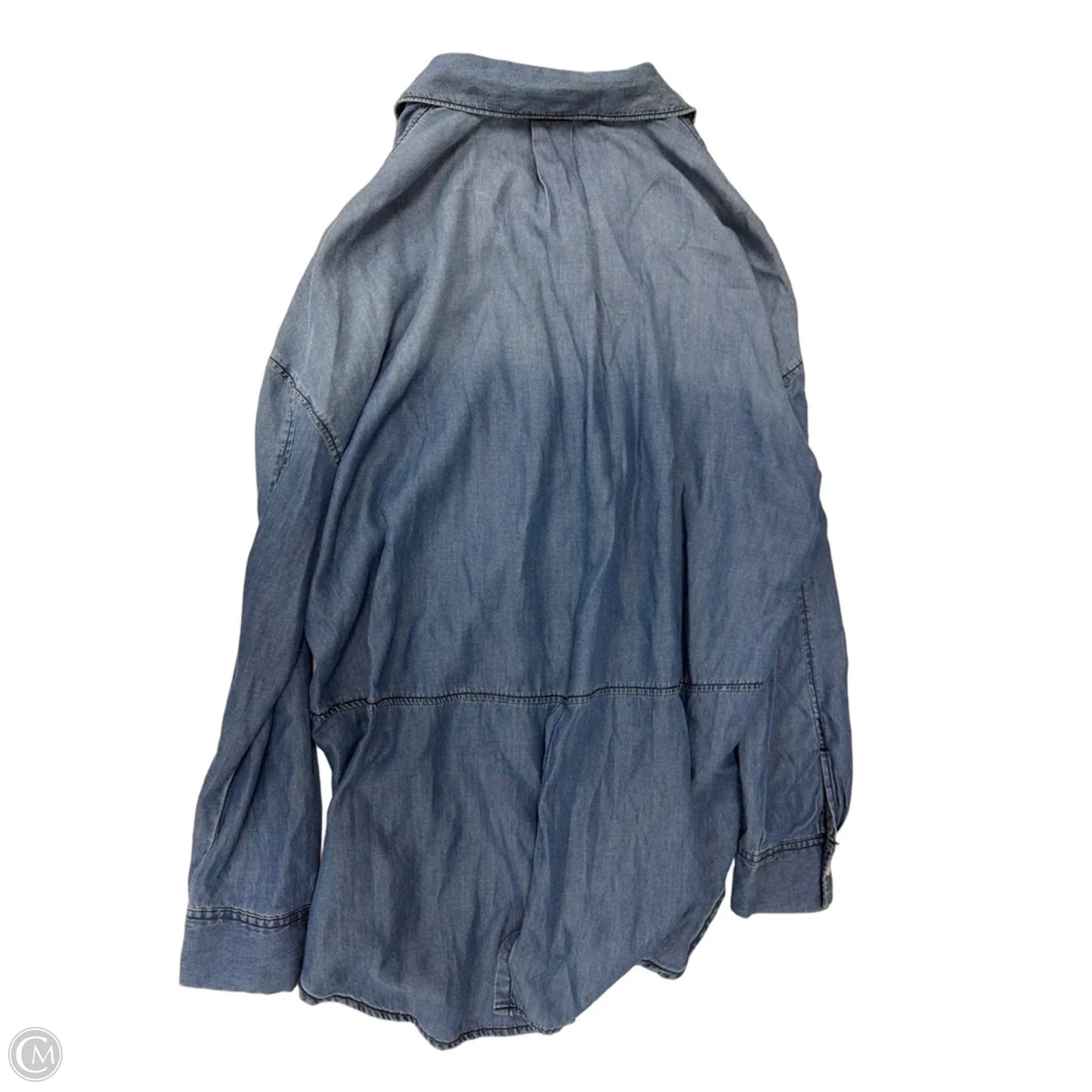 Top Long Sleeve By Ana In Blue Denim, Size: L
