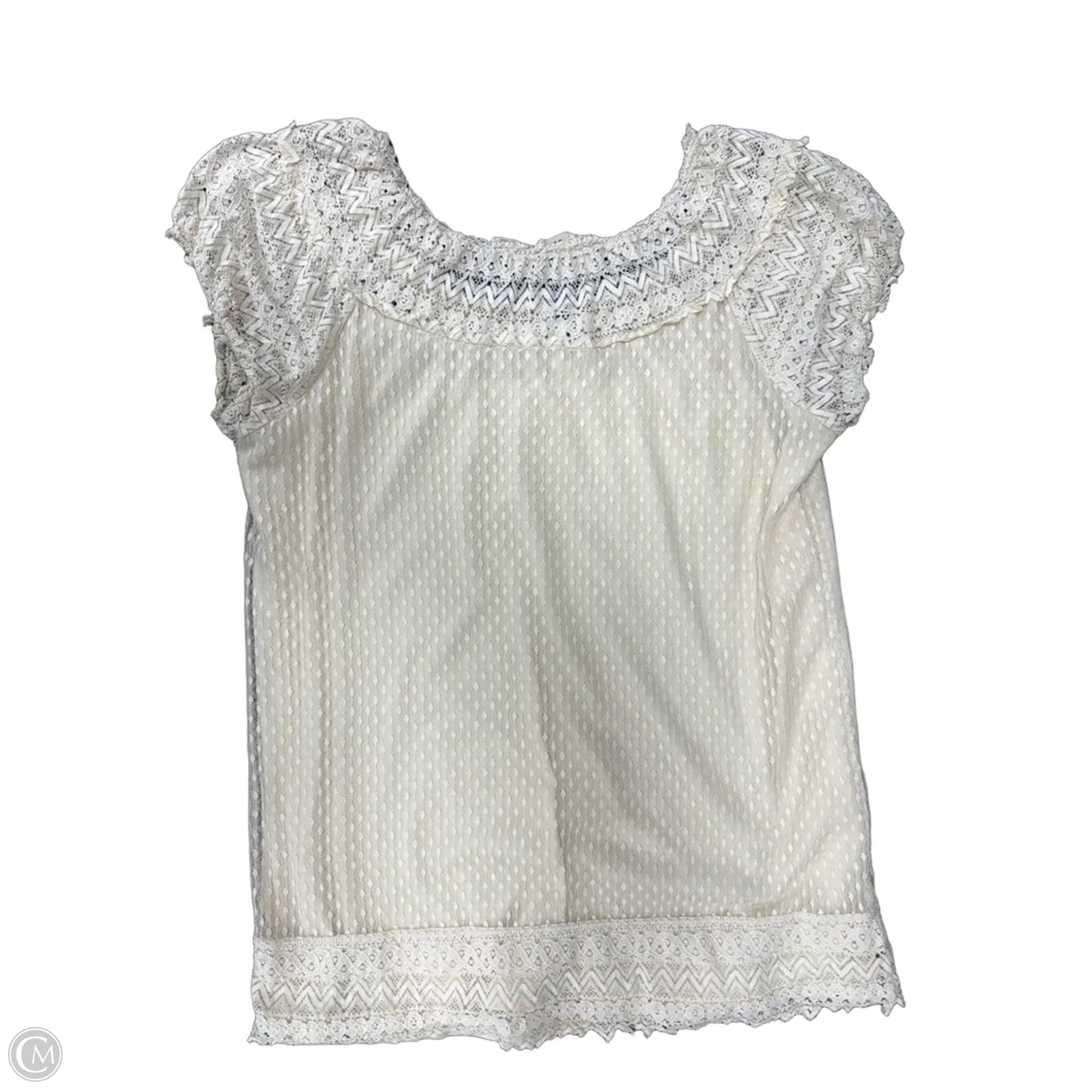 Top Short Sleeve By Max Studio In Cream, Size: M