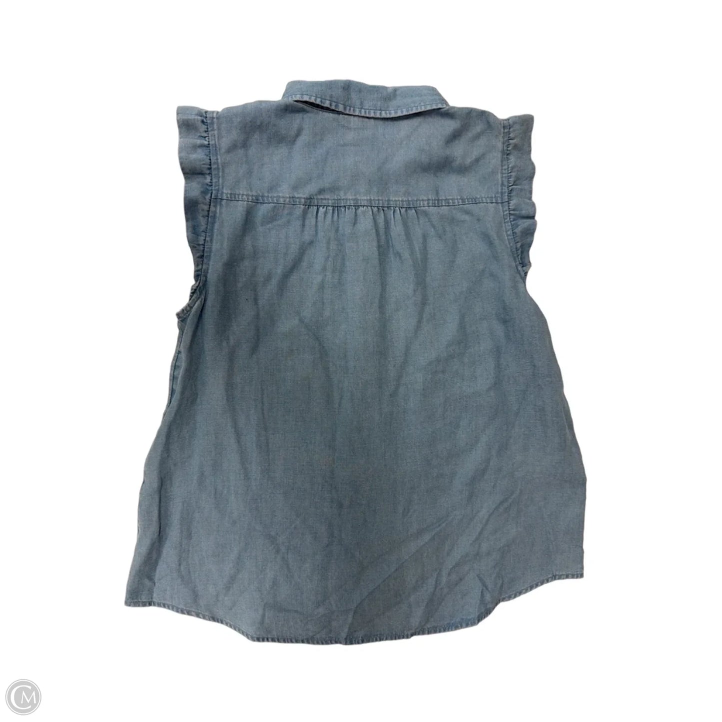 Top Sleeveless By Loft In Blue Denim, Size: M