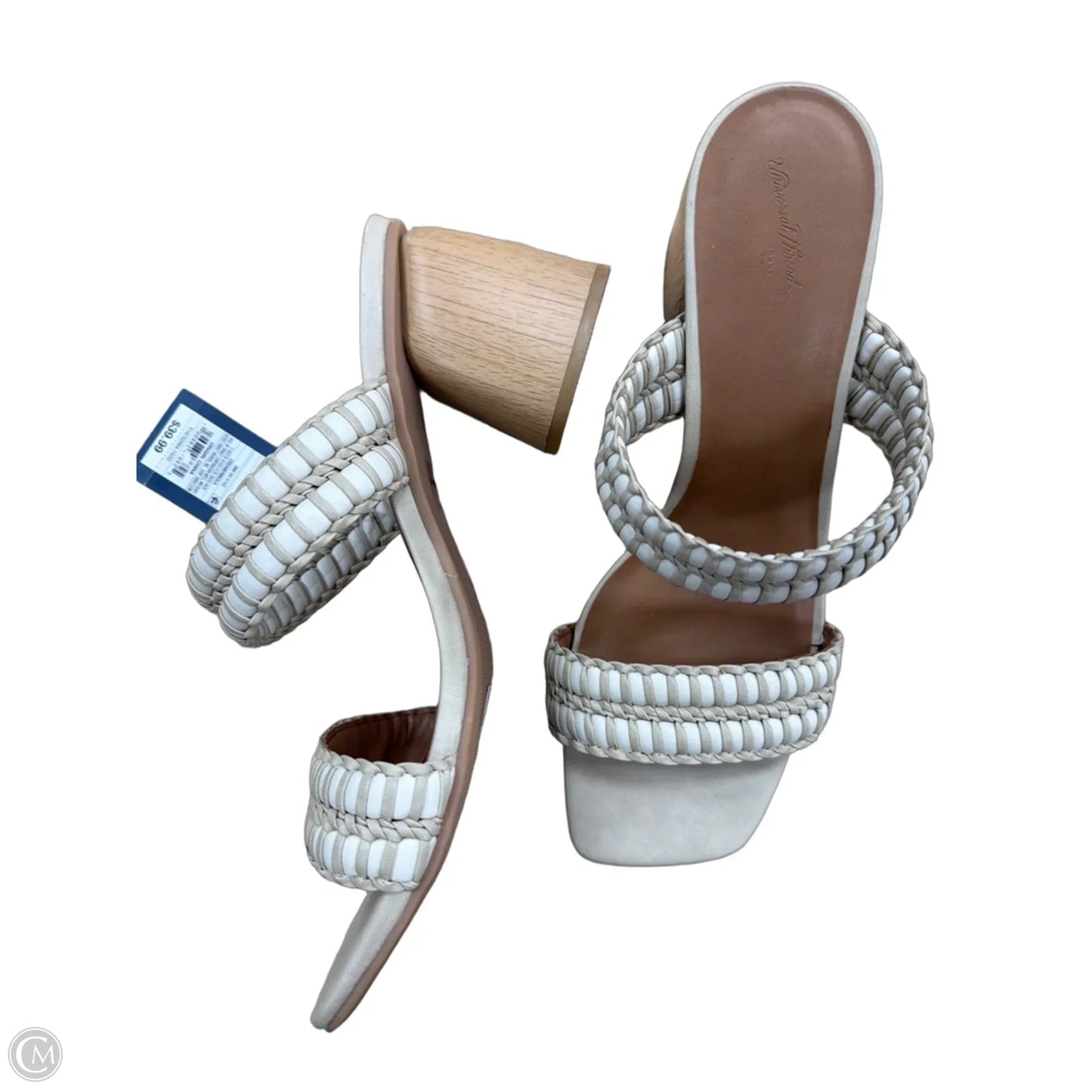 Sandals Heels Block By Universal Thread In Beige, Size: 11