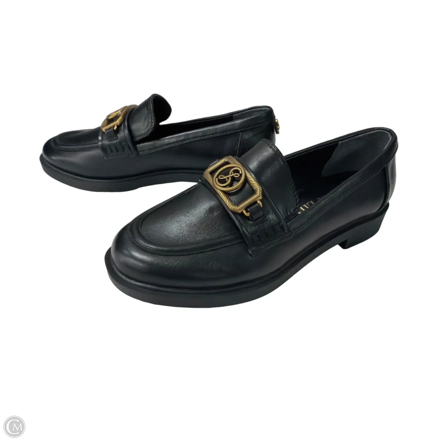 Shoes Flats By Sam And Libby In Black & Gold, Size: 7.5