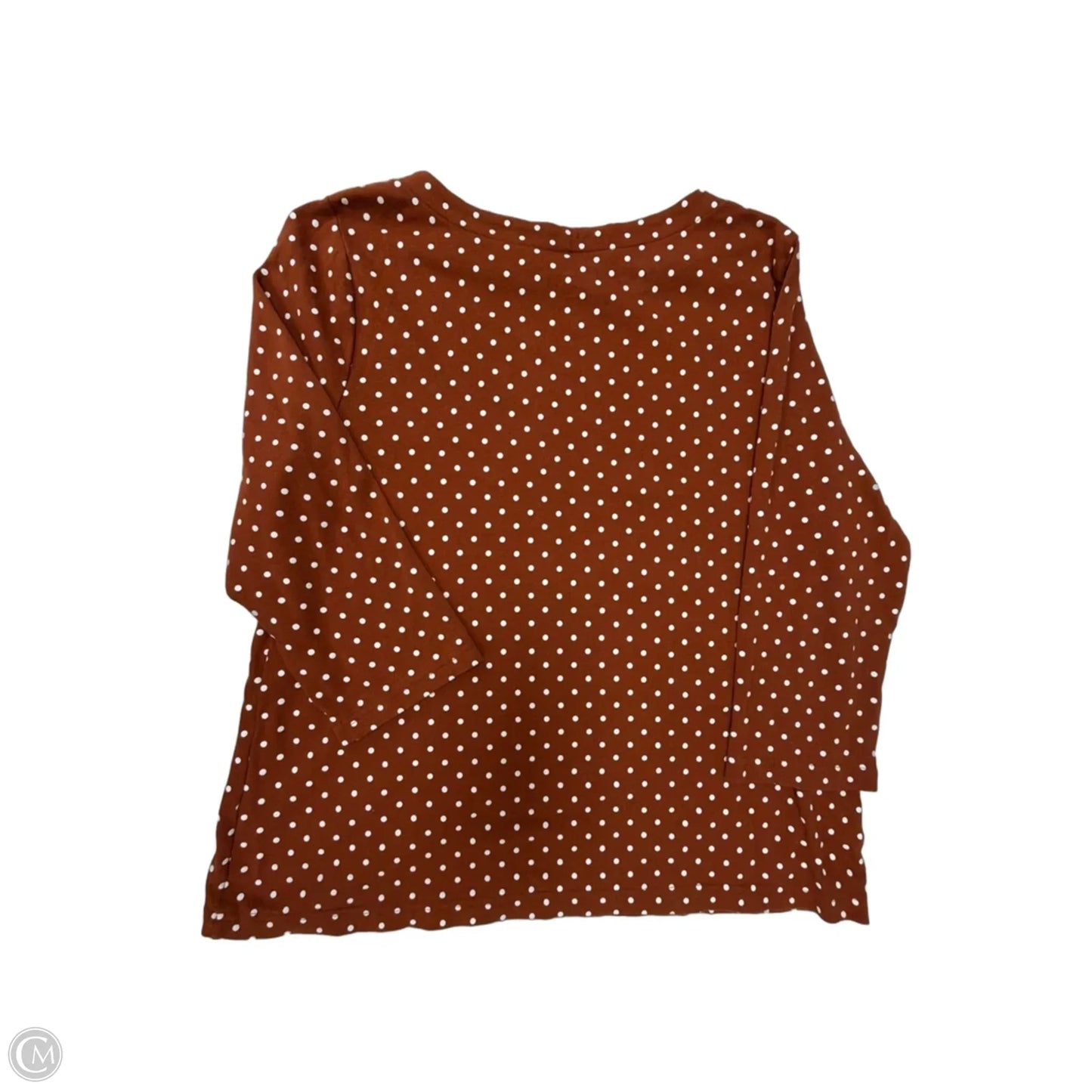 Top 3/4 Sleeve By Croft And Barrow In Polkadot Pattern, Size: 1x