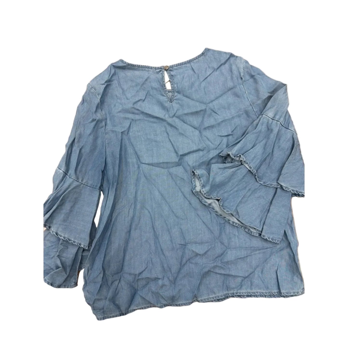 Top 3/4 Sleeve By Beachlunchlounge In Blue Denim, Size: L