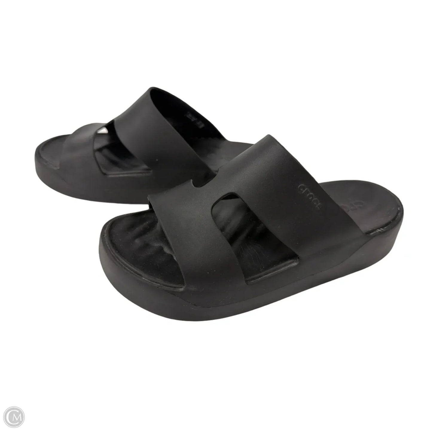 Sandals Flats By Crocs In Black, Size: 9