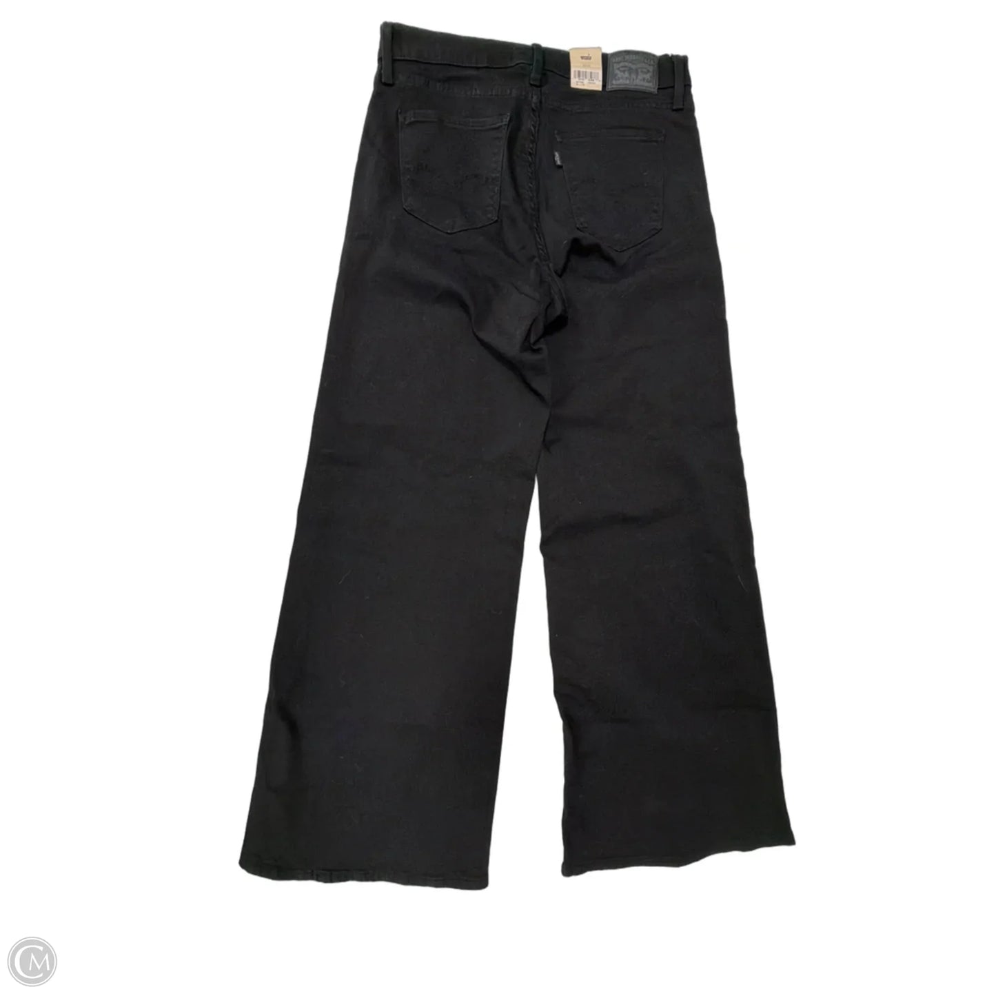 Jeans Wide Leg By Levis In Black Denim, Size: 10