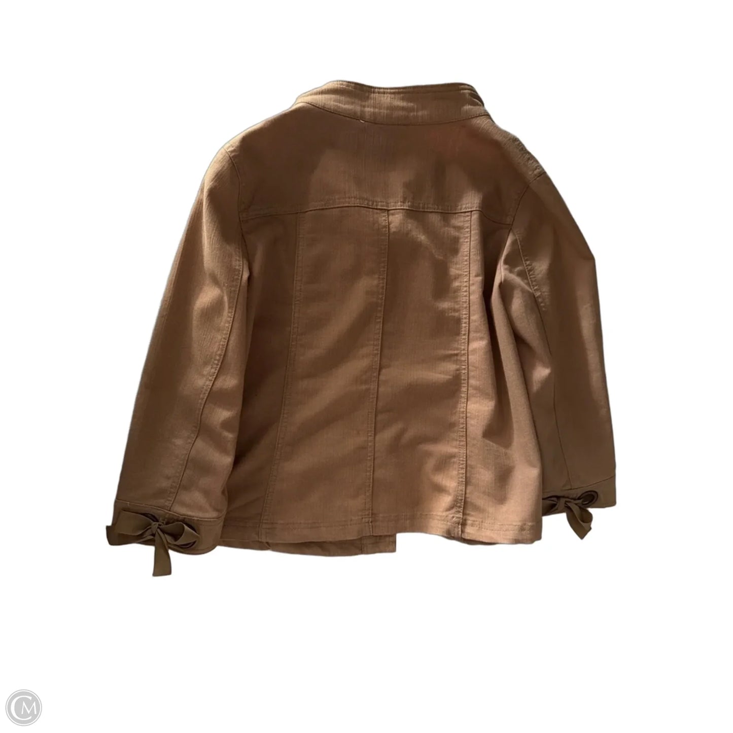 Jacket Denim By Dressbarn In Tan, Size: L