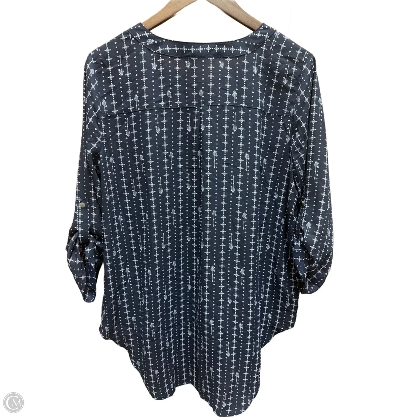 Top Long Sleeve By Cato In Blue, Size: L