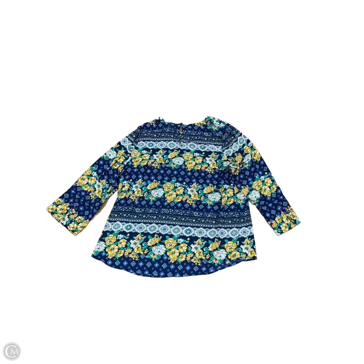 Top Long Sleeve By Charter Club In Floral Print, Size: 1x