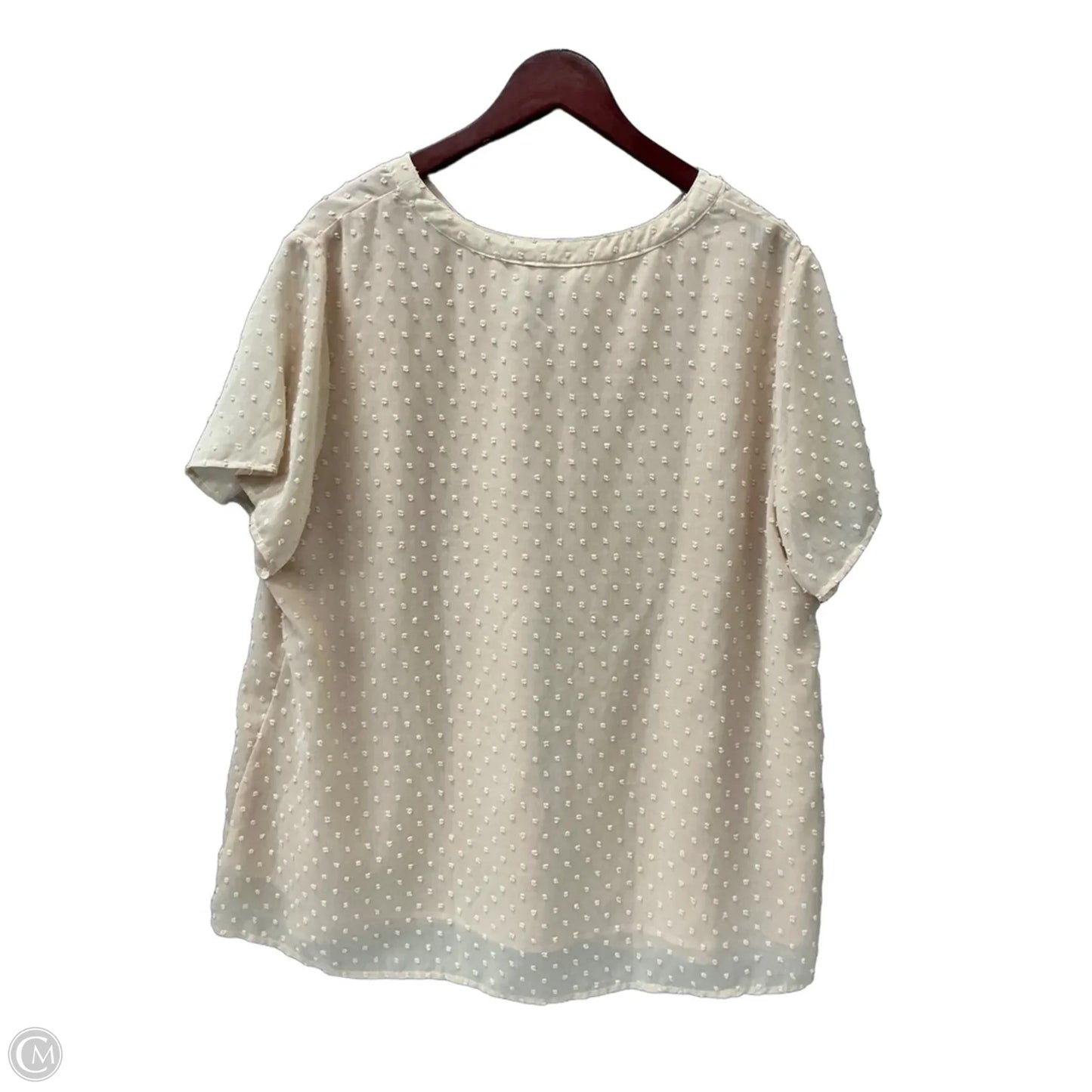 Top Short Sleeve By Agnes Orinda In Tan, Size: 1x
