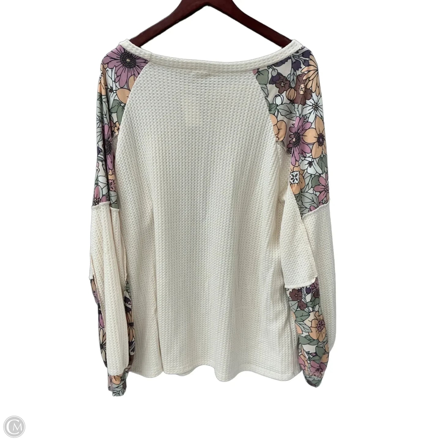Top Long Sleeve By Bibi In Cream, Size: 1x