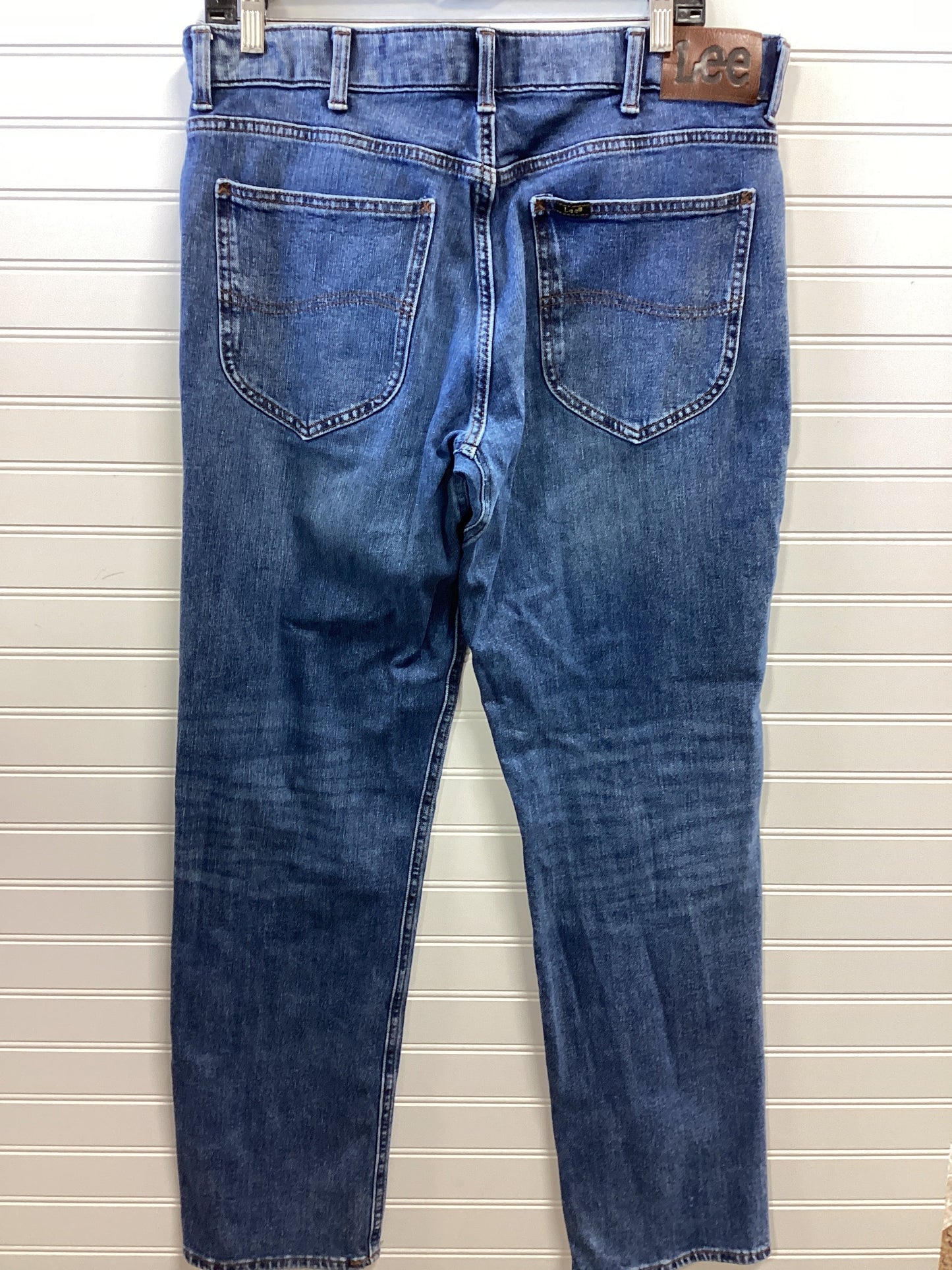 Jeans Straight By Lee In Blue Denim, Size:14