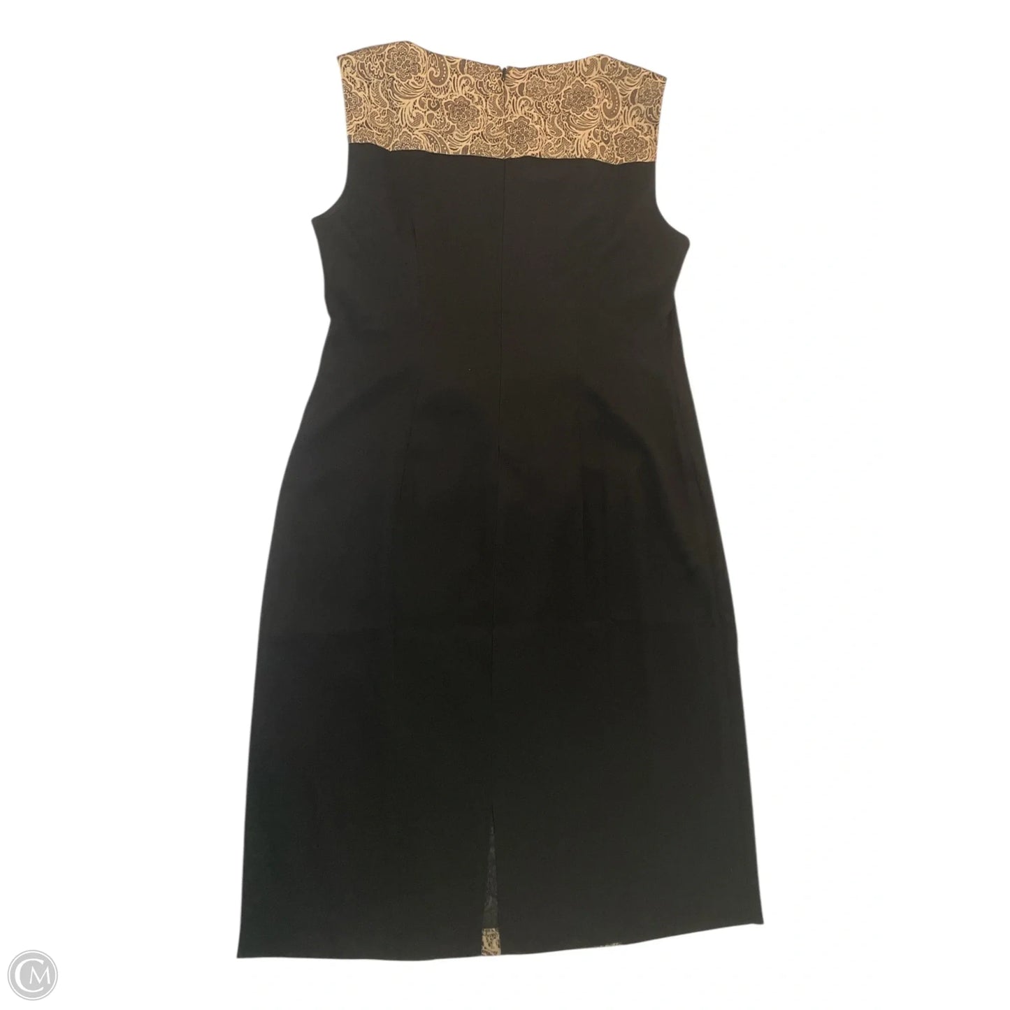Dress Casual Midi By Dressbarn In Black & Gold, Size: 12