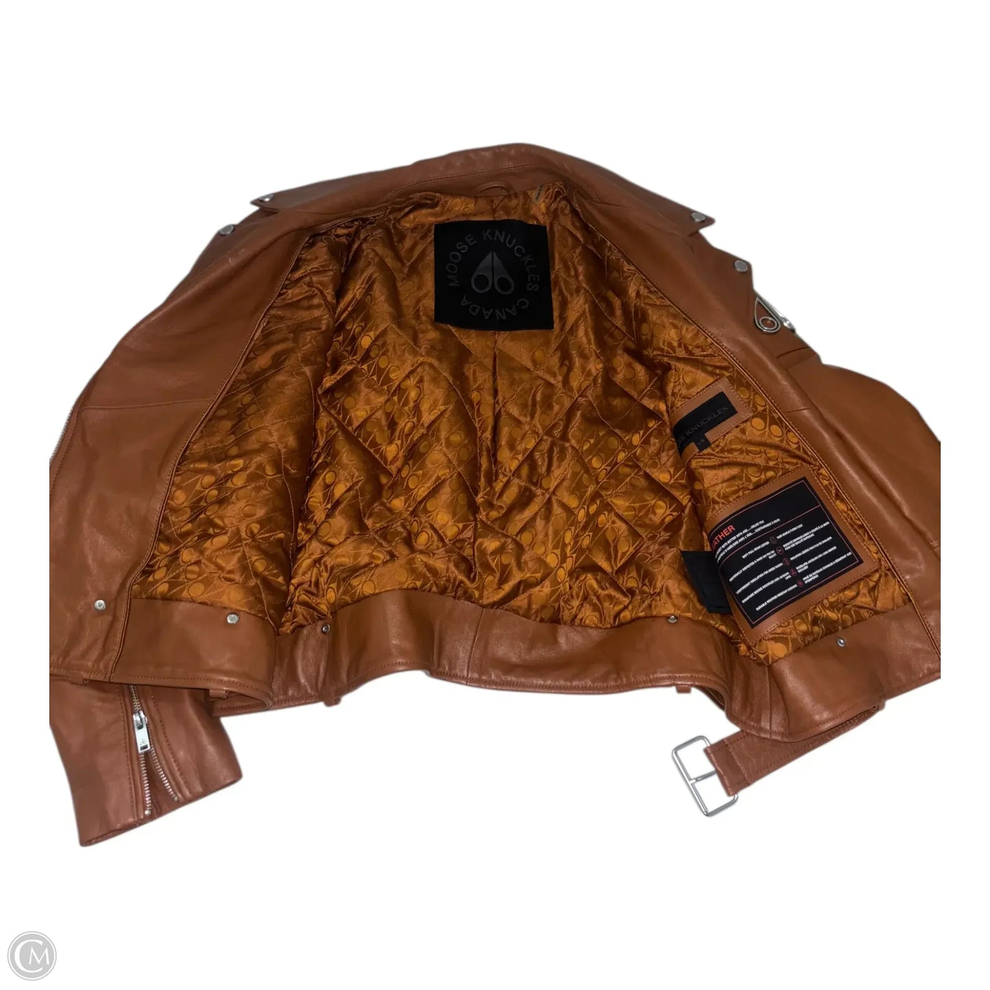 Jacket Moto Leather By MOOSE KNUCKLES In Brown, Size: L