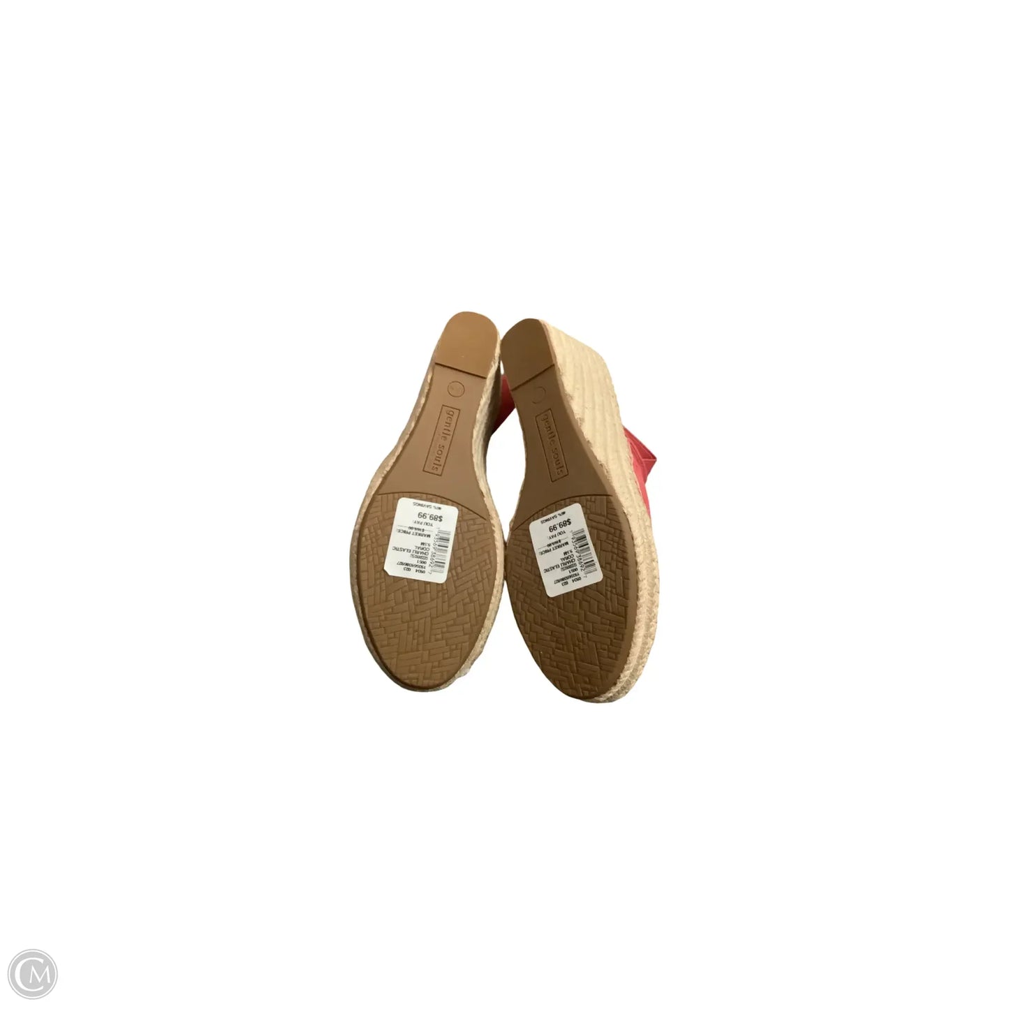 Sandals Heels Wedge By Gentle Souls In Coral, Size: 9.5