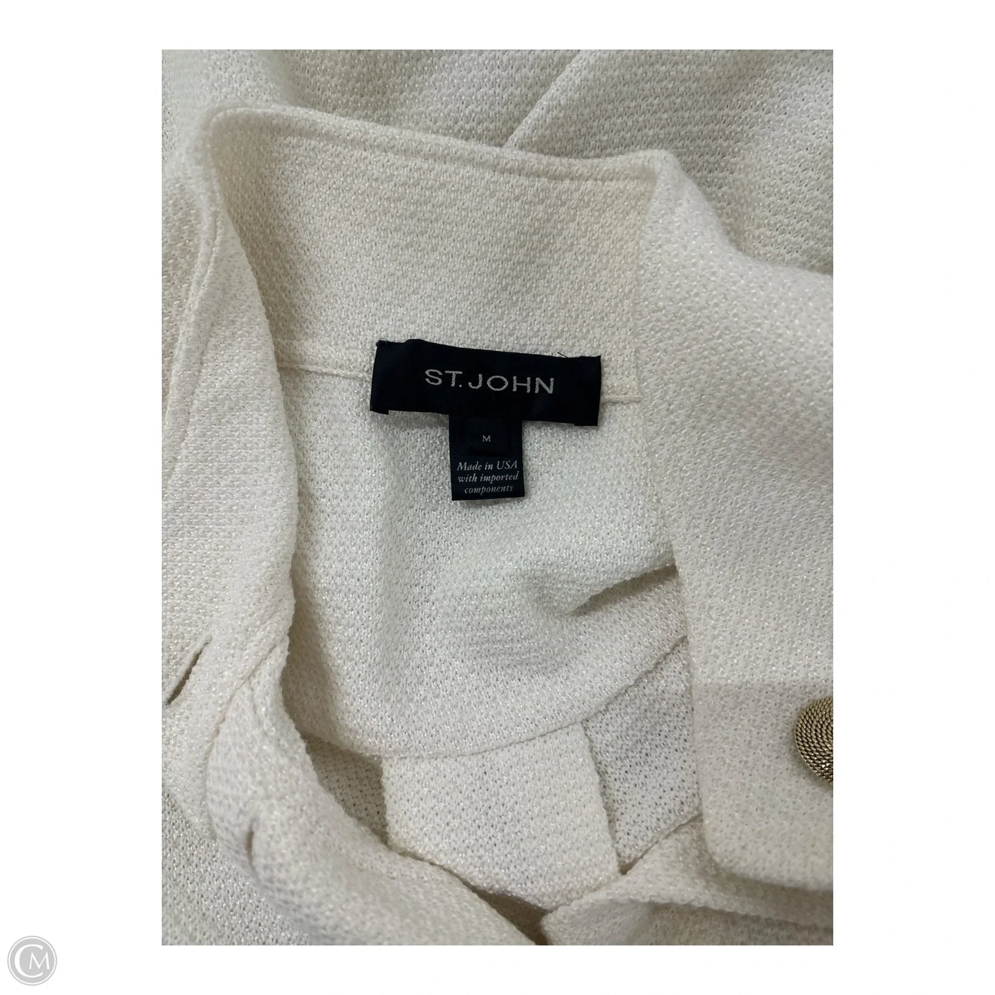 Blazer Luxury Designer By St John Collection In White, Size: M