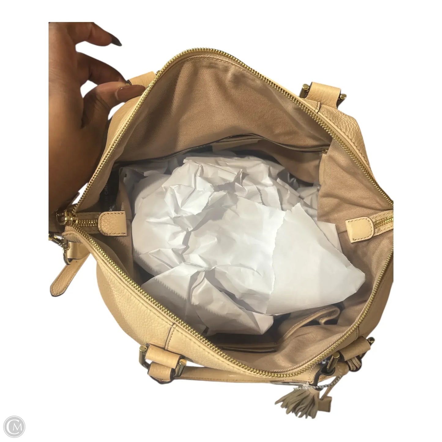 Handbag Leather By Gilli, Size: Medium