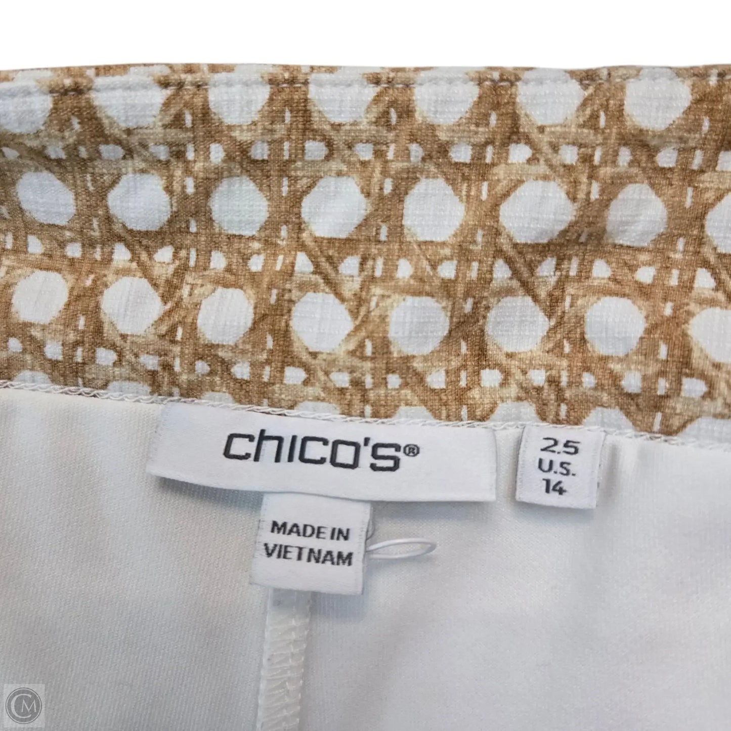 Skort By Chicos In Tan & White, Size: 14