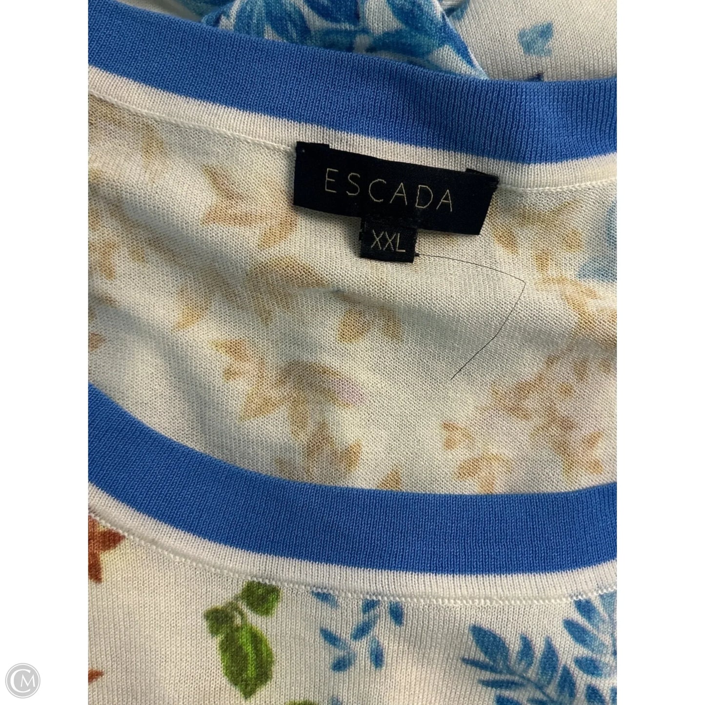 Top Sleeveless Designer By Escada In Floral Print, Size: Xxl