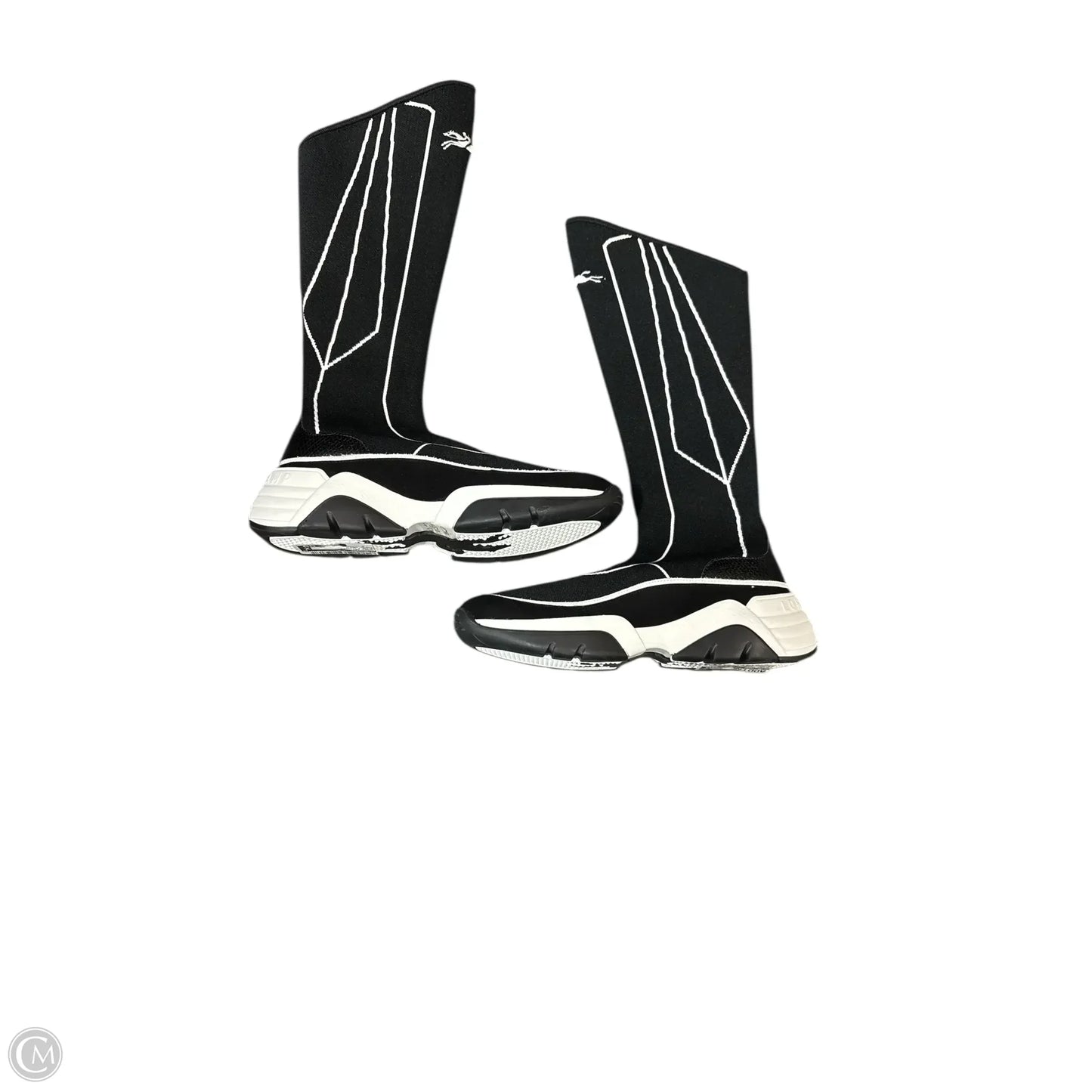 Shoes Designer By Longchamp In Black & White, Size: 6