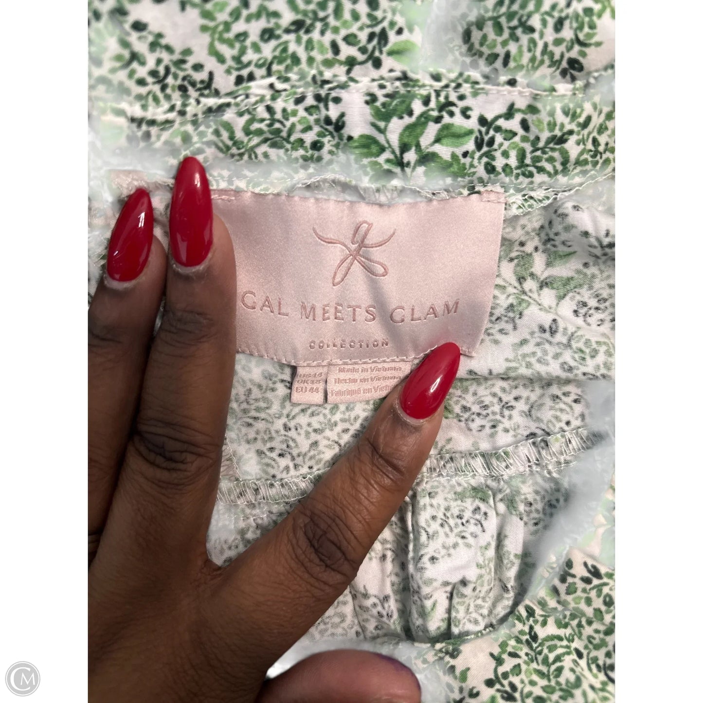 Gal Meets Glam Collection In Green & White, Size: 14