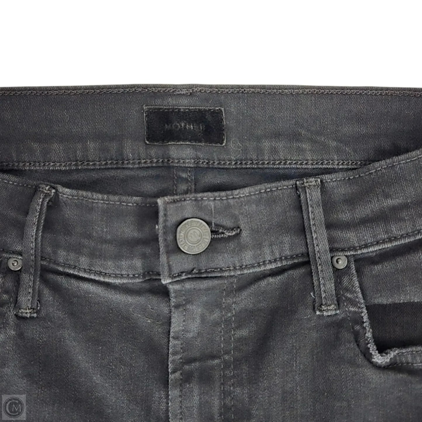 Jeans Straight By Mother In Black Denim, Size: 14