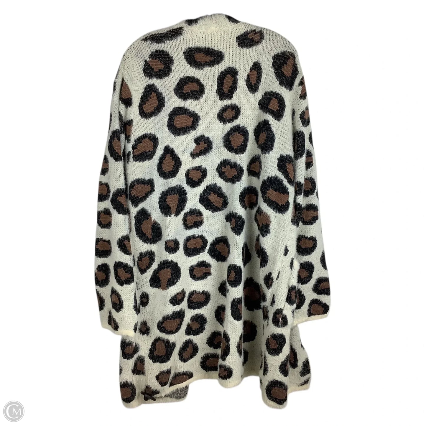 Sweater Cardigan By Clothes Mentor In Animal Print, Size: L/XL