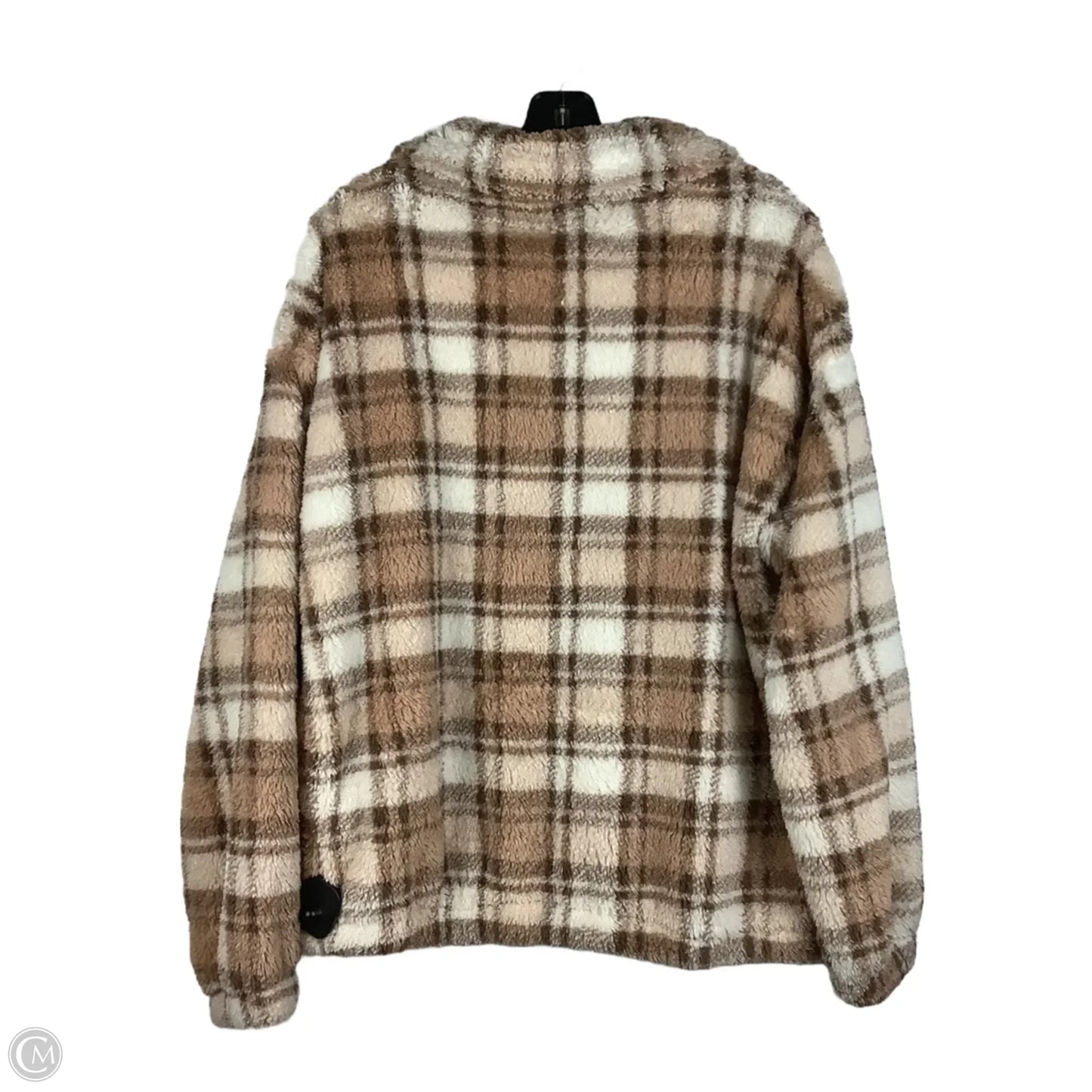 Jacket Fleece By Pink Lily In Plaid Pattern, Size: Xl
