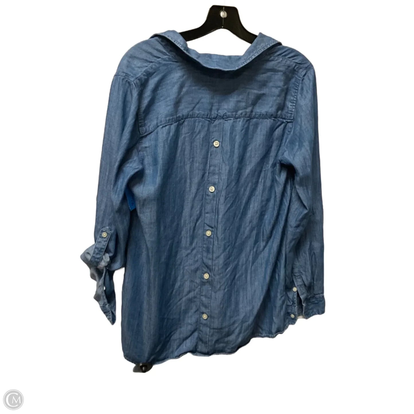 Top Long Sleeve By Talbots In Blue Denim, Size: M
