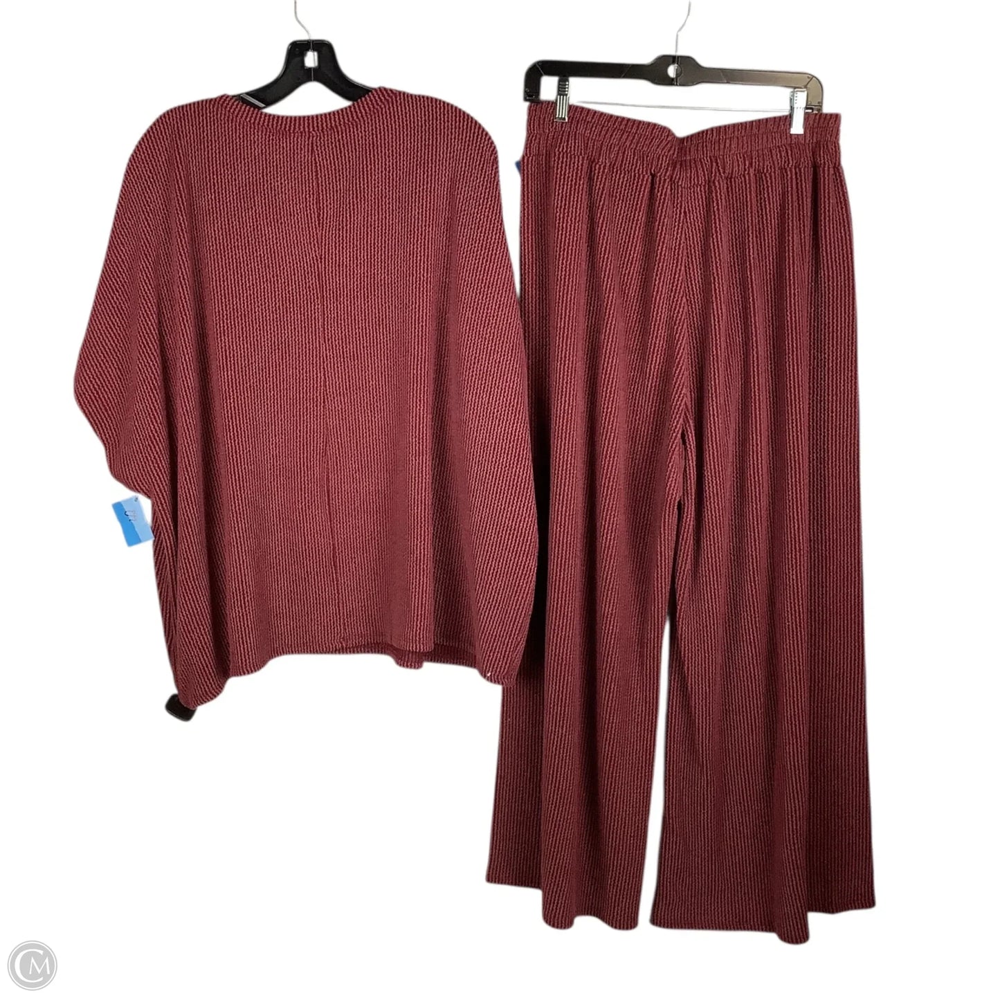 Pants Set 2pc By Blumin In Maroon, Size: 2x