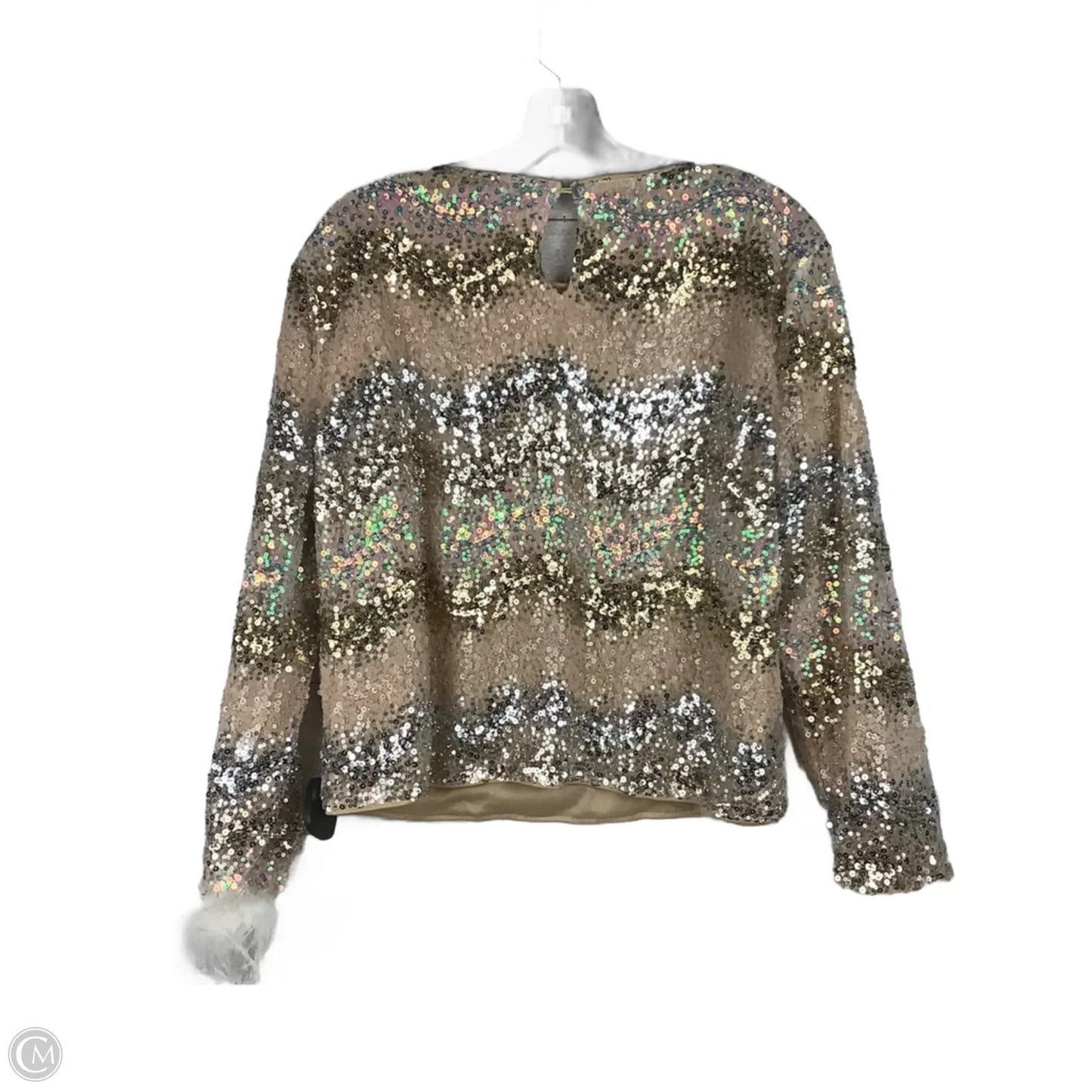 Top Long Sleeve By Blue B In Gold & Silver, Size: L